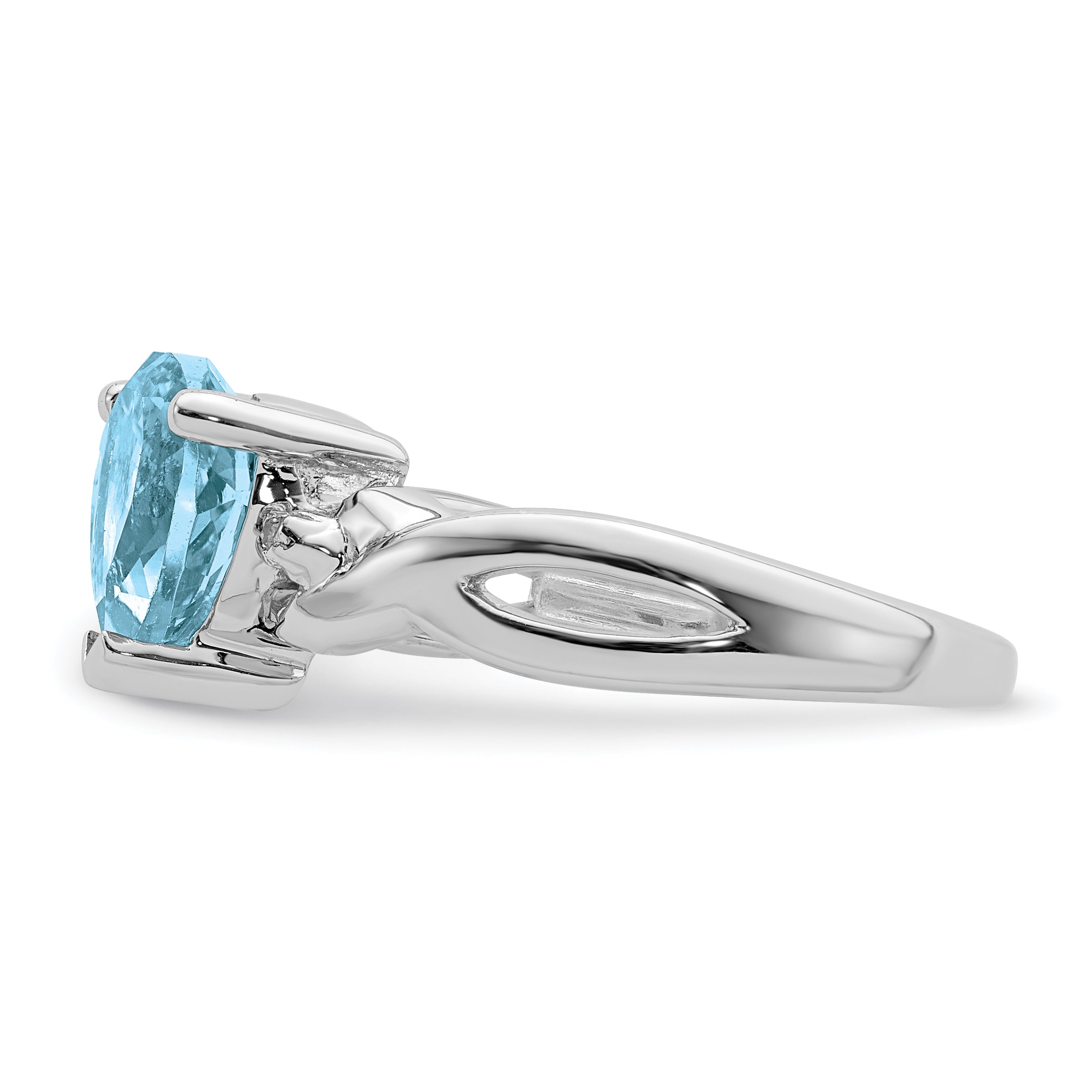 Sterlingsilber Rhodiniert Diamant & Lt Schweizer Bt Herz Ring