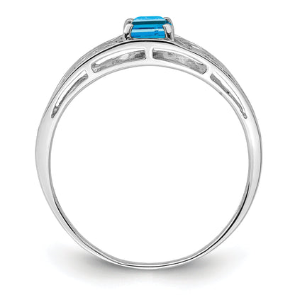 Sterlingsilber Rhodiniert Himmel Blautopas Ring