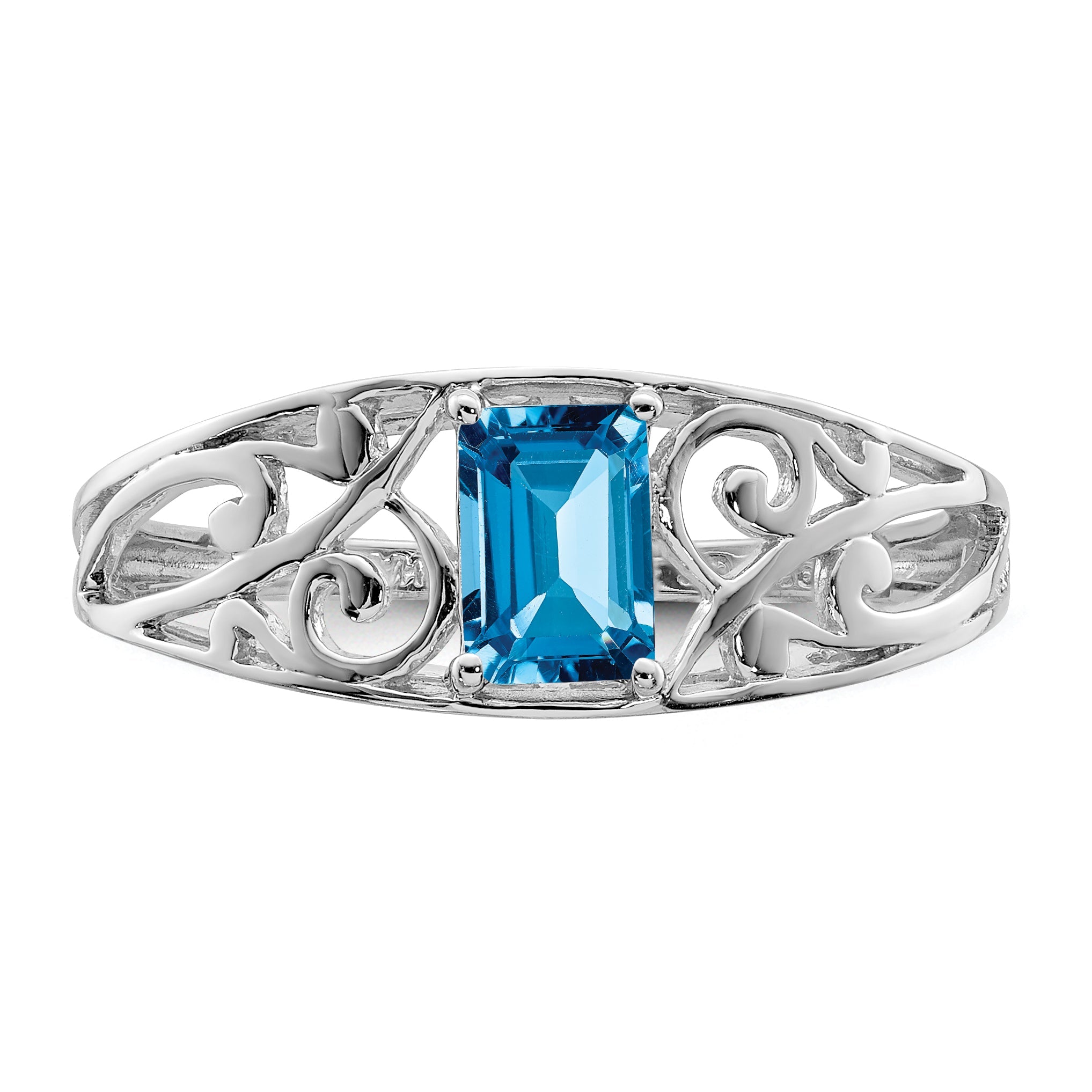 Sterlingsilber Rhodiniert Himmel Blautopas Ring