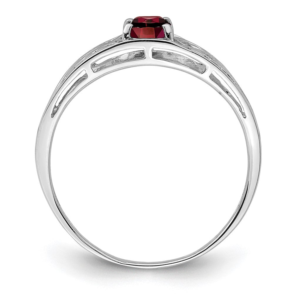 Sterlingsilber Rhodiniert Granat Ring
