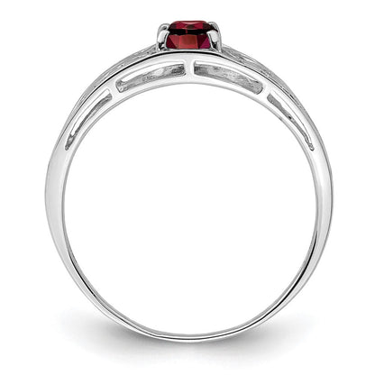 Sterlingsilber Rhodiniert Granat Ring