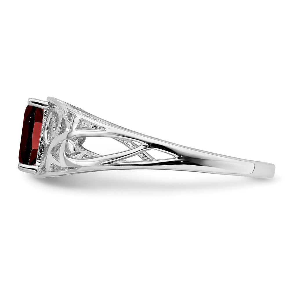 Sterlingsilber Rhodiniert Granat Ring