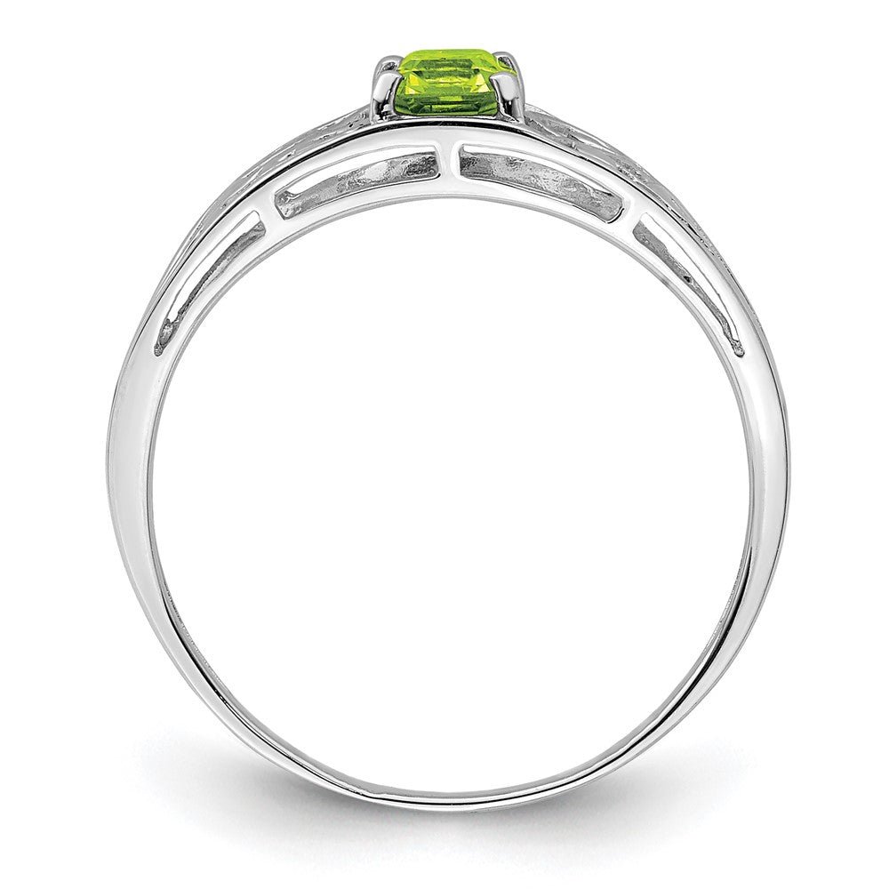 Sterlingsilber Rhodiniert Peridot Ring