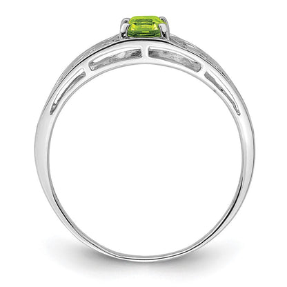 Sterlingsilber Rhodiniert Peridot Ring