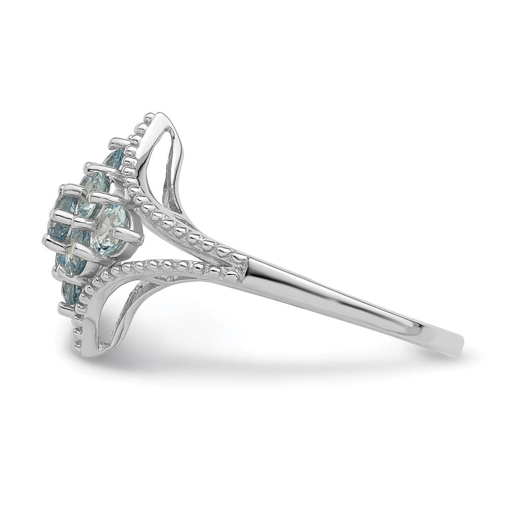 Sterlingsilber Rhodium Aquamarin Ring (size 7 Nur)
