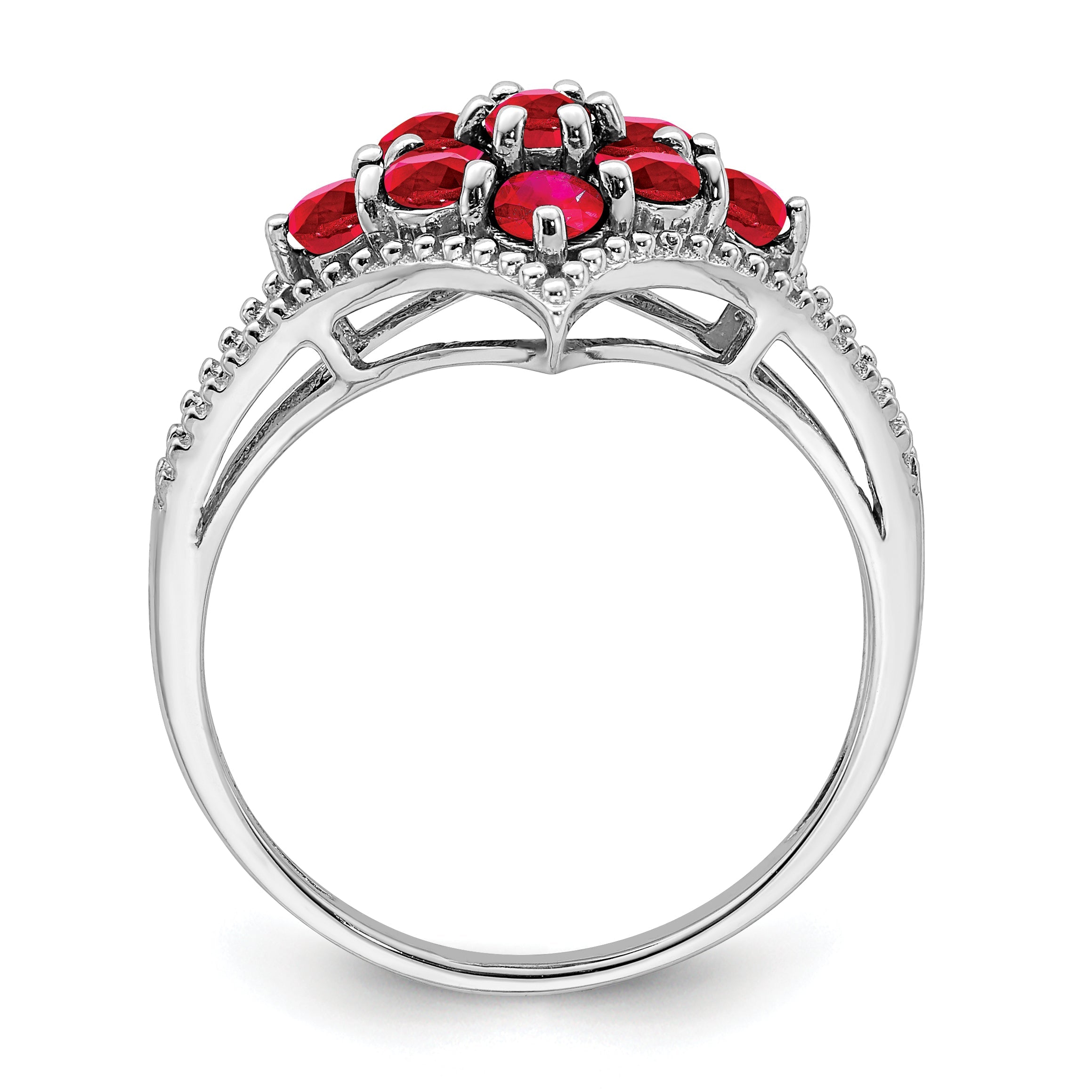Sterlingsilber Rhodiniert Rubin Ring