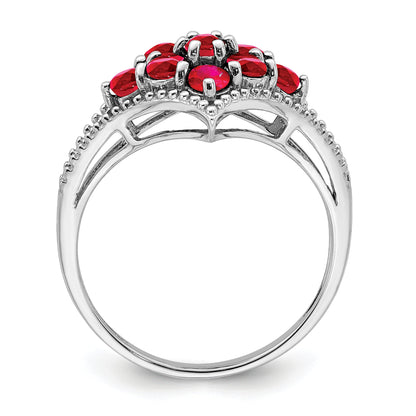 Sterlingsilber Rhodiniert Rubin Ring