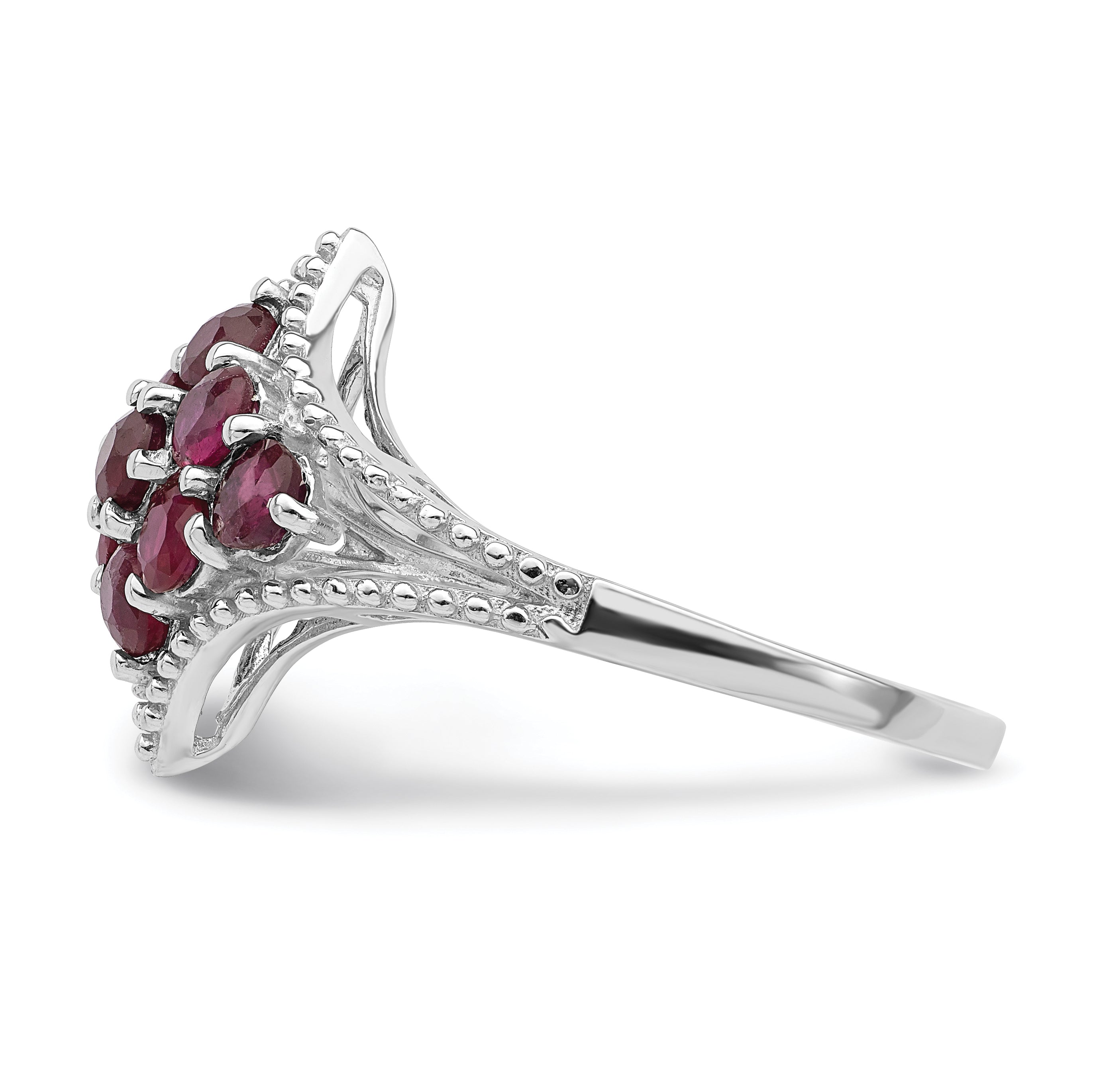 Sterlingsilber Rhodiniert Rubin Ring