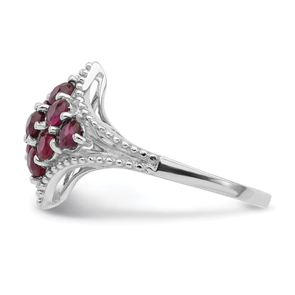 Sterlingsilber Rhodiniert Rubin Ring