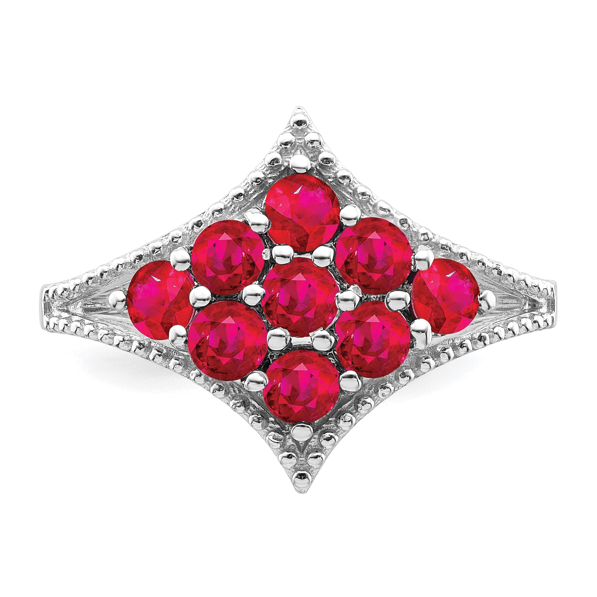 Sterlingsilber Rhodiniert Rubin Ring