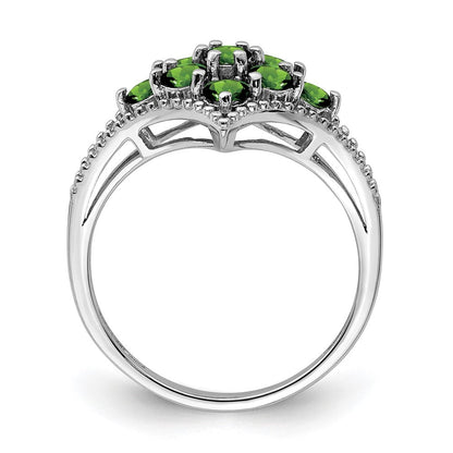 Sterlingsilber Rhodiniert Tsavorite Ring