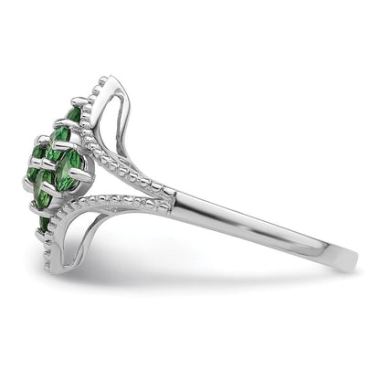 Sterlingsilber Rhodiniert Tsavorite Ring