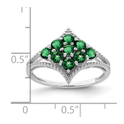 Sterlingsilber Rhodiniert Tsavorite Ring