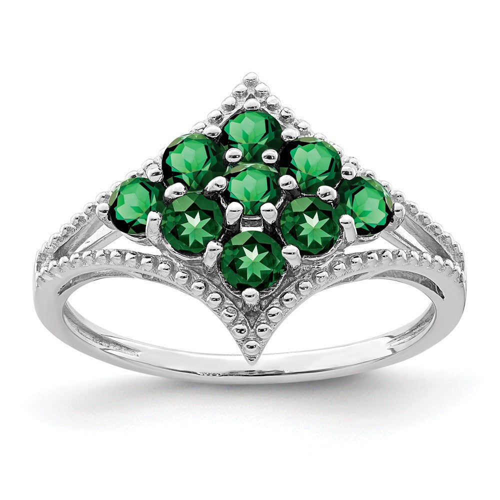 Sterlingsilber Rhodiniert Tsavorite Ring