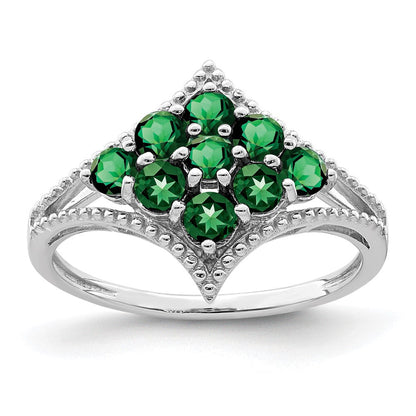 Sterlingsilber Rhodiniert Tsavorite Ring
