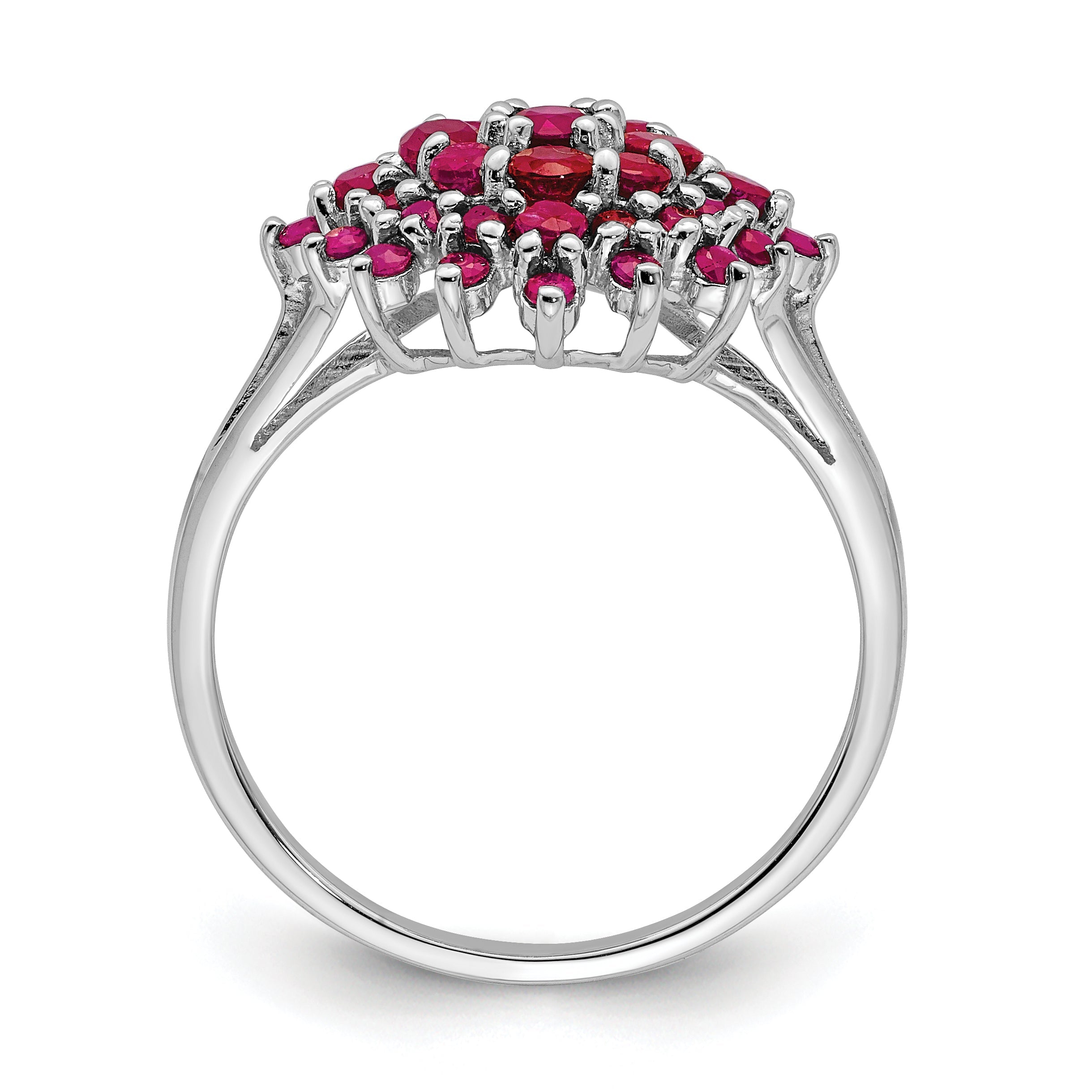 Sterlingsilber Rhodiniert Rubin Ring