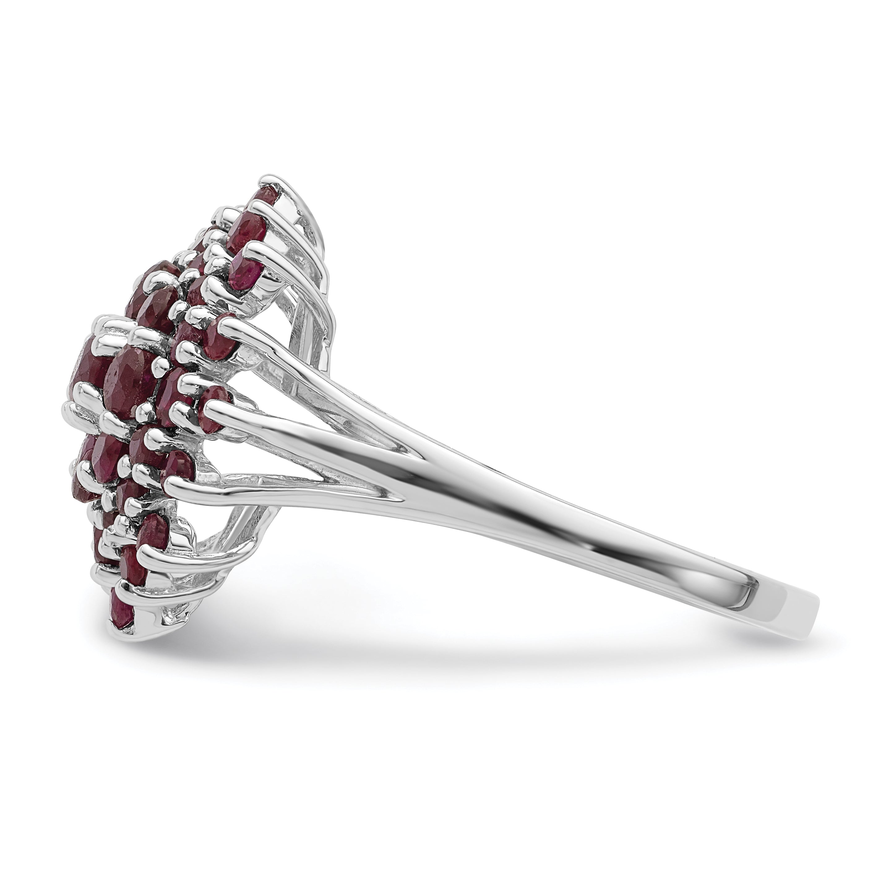 Sterlingsilber Rhodiniert Rubin Ring
