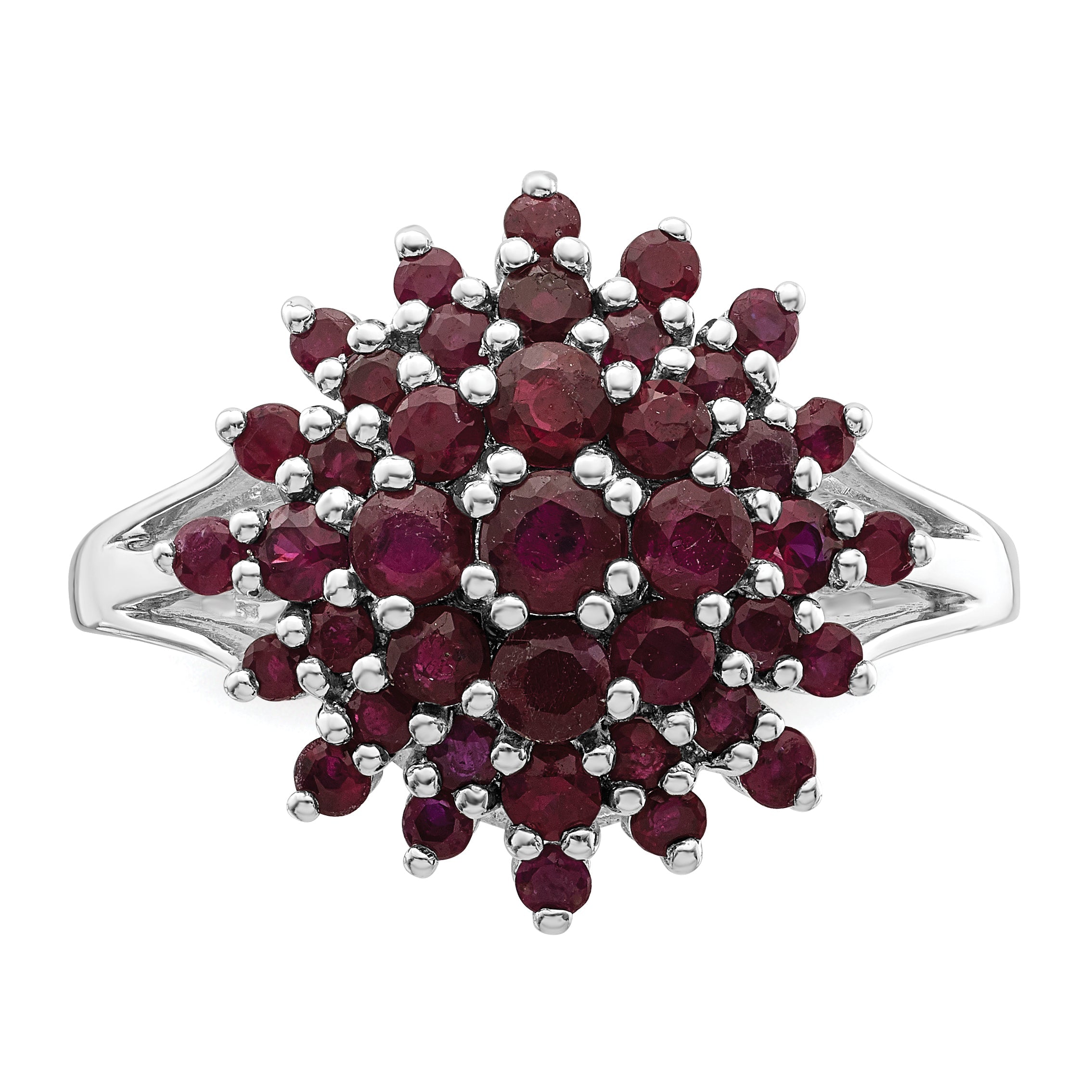 Sterlingsilber Rhodiniert Rubin Ring