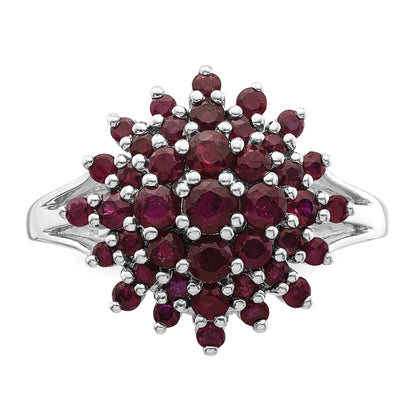 Sterlingsilber Rhodiniert Rubin Ring