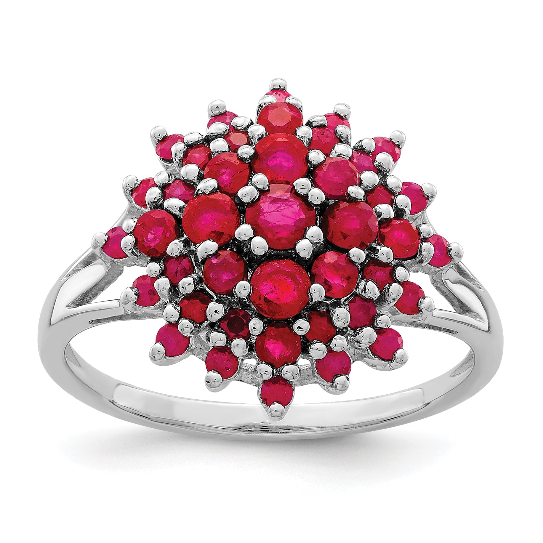Sterlingsilber Rhodiniert Rubin Ring