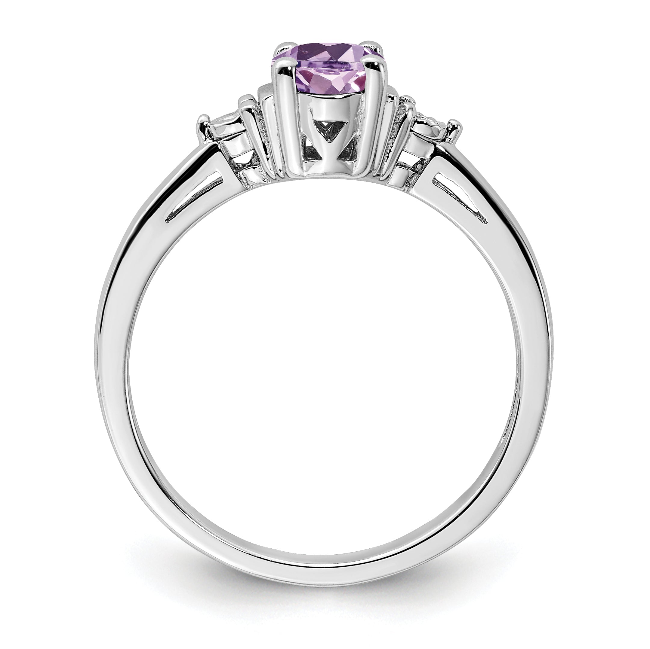 Sterlingsilber Rhodium Diamant & Rose De France Ring