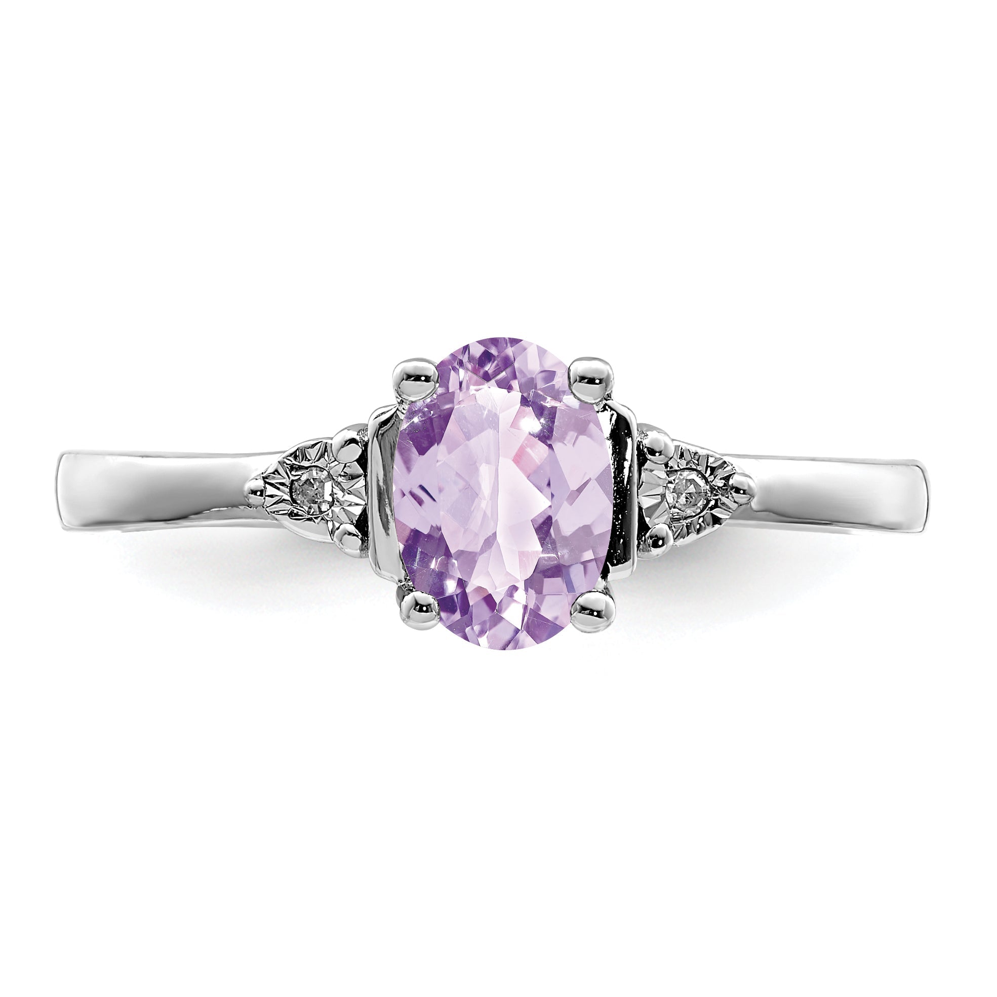 Sterlingsilber Rhodium Diamant & Rose De France Ring