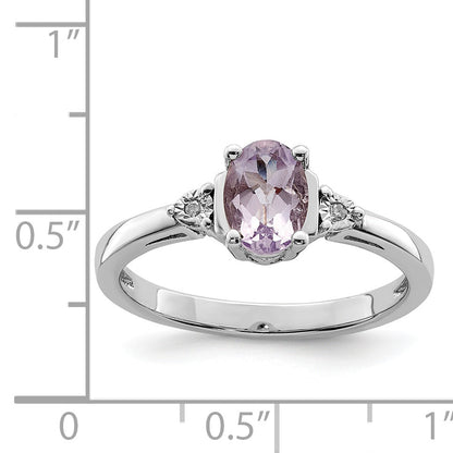 Sterlingsilber Rhodium Diamant & Rose De France Ring