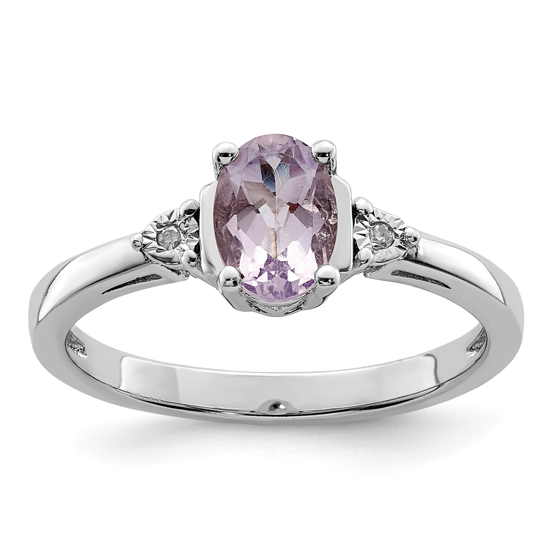 Sterlingsilber Rhodium Diamant & Rose De France Ring