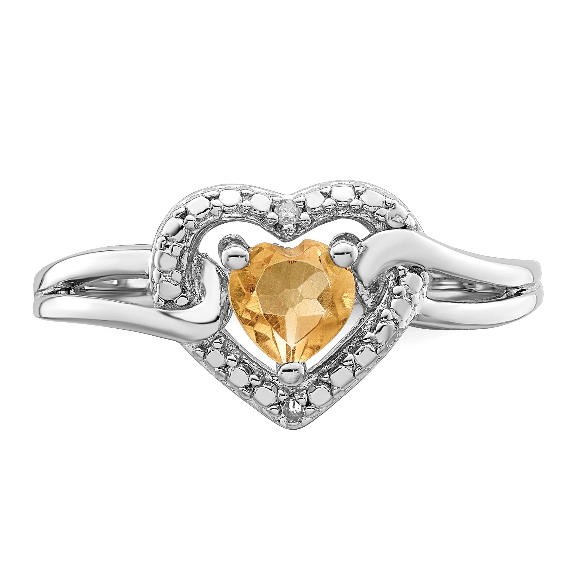 Sterlingsilber Rhodium Whiskey Quarz Diamant Ring