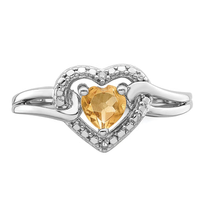 Sterlingsilber Rhodium Whiskey Quarz Diamant Ring