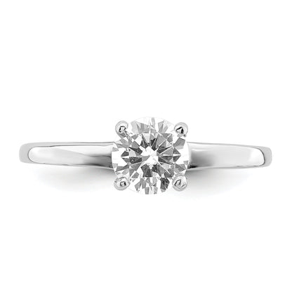 Sterlingsilber Rhodiniert Solitär Rund Zirkonia Ring