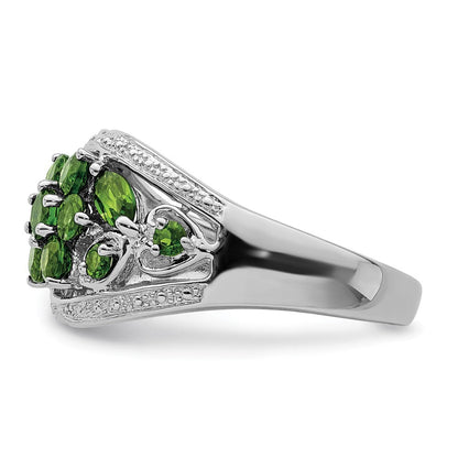 Sterlingsilber Rhodium Chrome Diopside Ring