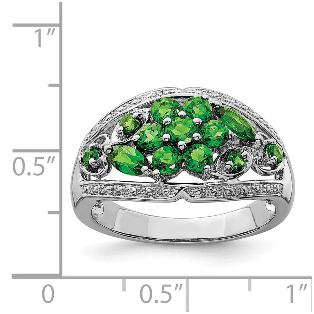 Sterlingsilber Rhodium Chrome Diopside Ring