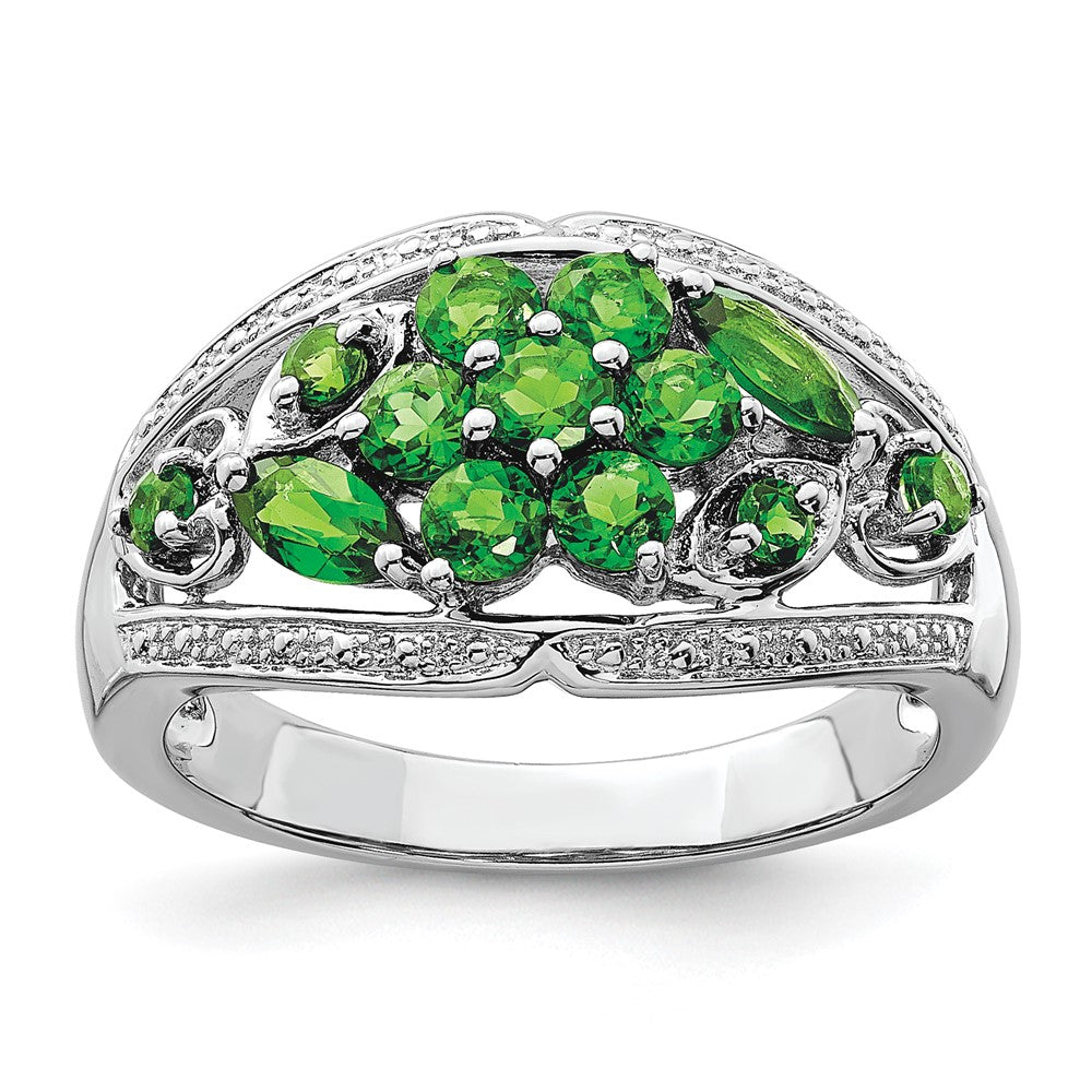 Sterlingsilber Rhodium Chrome Diopside Ring