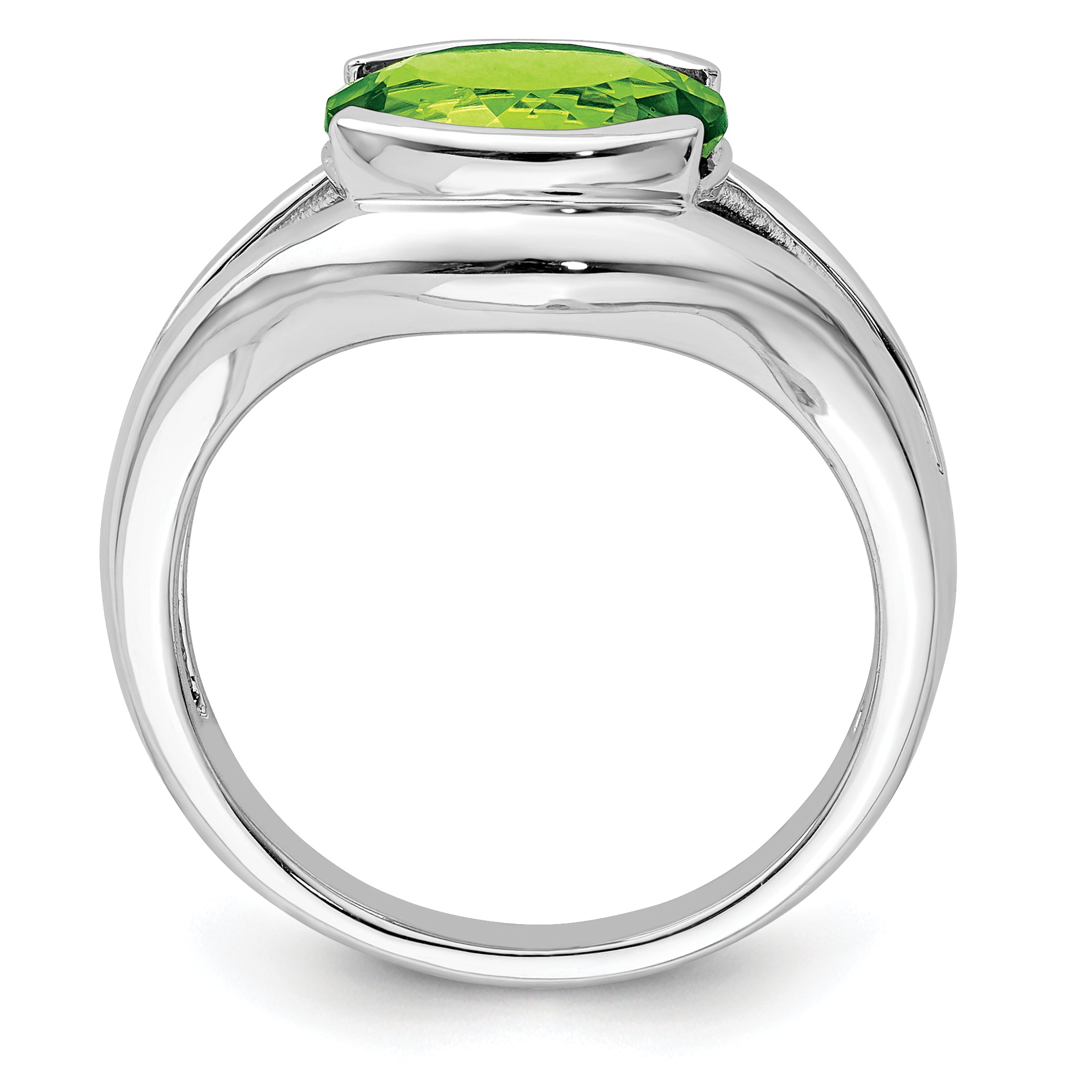 Sterlingsilber Rhodium Peridot Ring