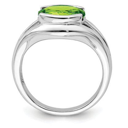 Sterlingsilber Rhodium Peridot Ring