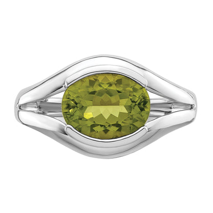 Sterlingsilber Rhodium Peridot Ring