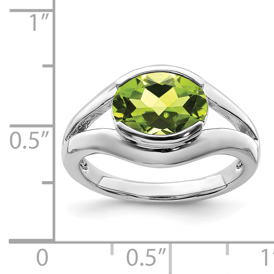 Sterlingsilber Rhodium Peridot Ring