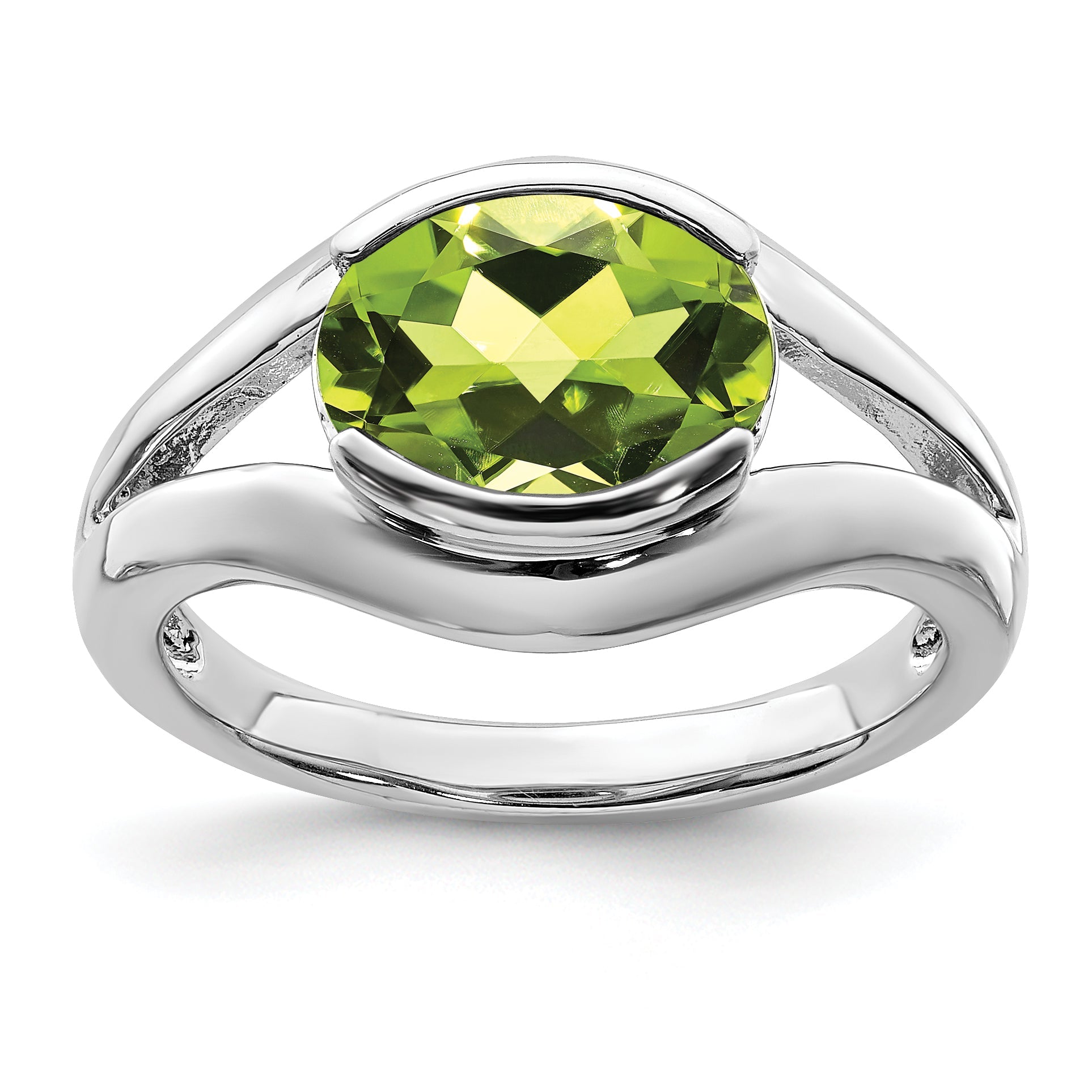 Sterlingsilber Rhodium Peridot Ring