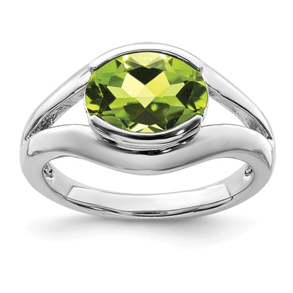 Sterlingsilber Rhodium Peridot Ring