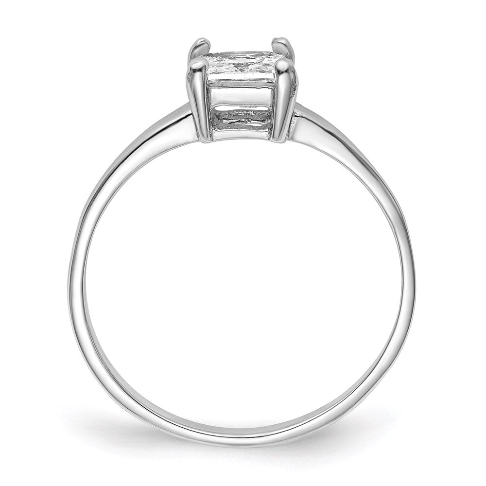 Sterlingsilber Rhodiniert Solitär Princess Zirkonia Ring