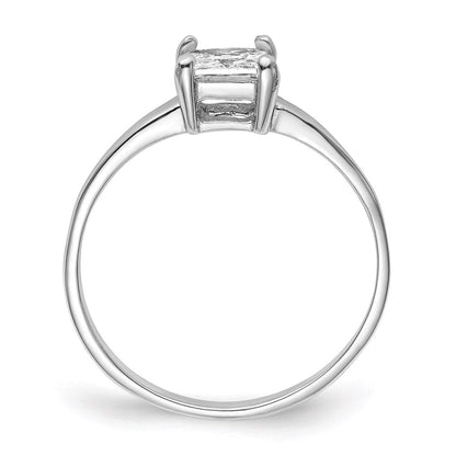 Sterlingsilber Rhodiniert Solitär Princess Zirkonia Ring