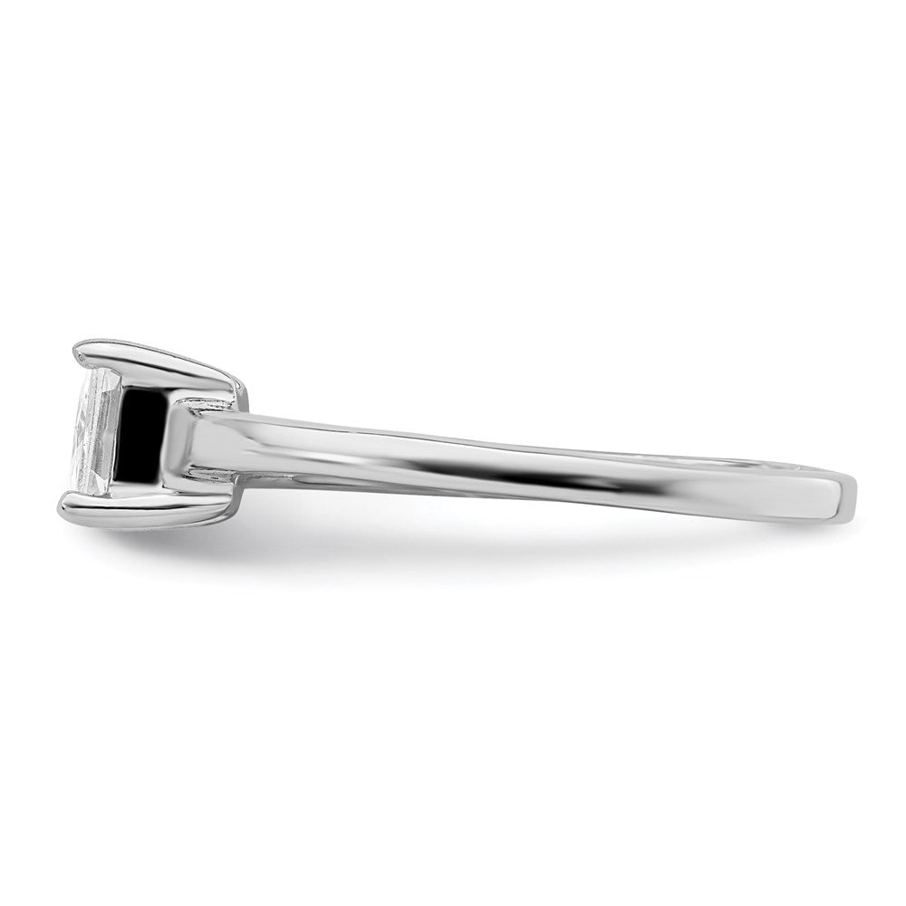 Sterlingsilber Rhodiniert Solitär Princess Zirkonia Ring