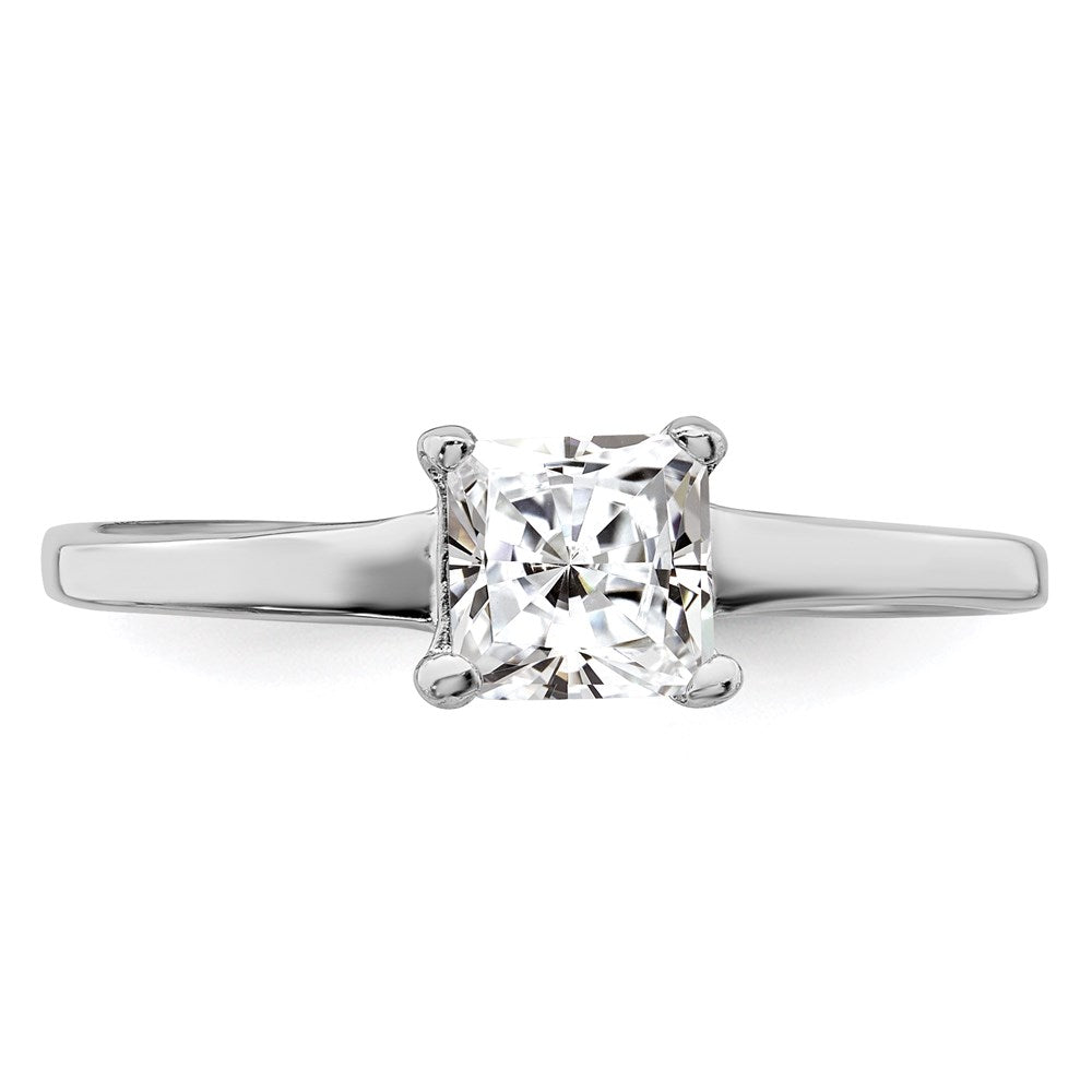 Sterlingsilber Rhodiniert Solitär Princess Zirkonia Ring