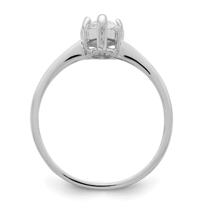 Sterlingsilber Rhodiniert Solitär Marquise Zirkonia Ring