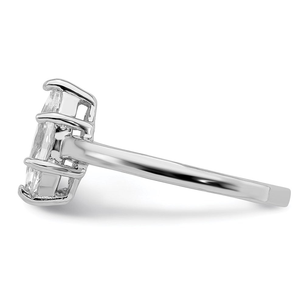 Sterlingsilber Rhodiniert Solitär Marquise Zirkonia Ring