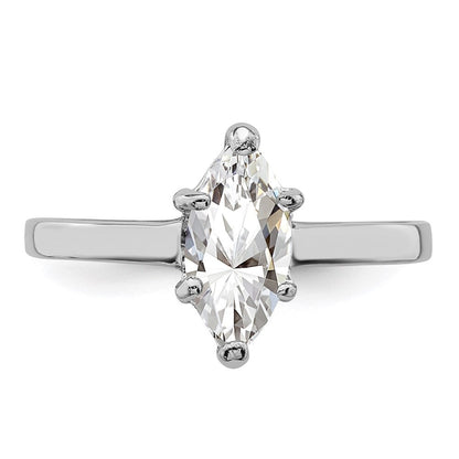 Sterlingsilber Rhodiniert Solitär Marquise Zirkonia Ring