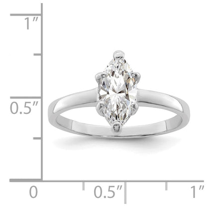 Sterlingsilber Rhodiniert Solitär Marquise Zirkonia Ring