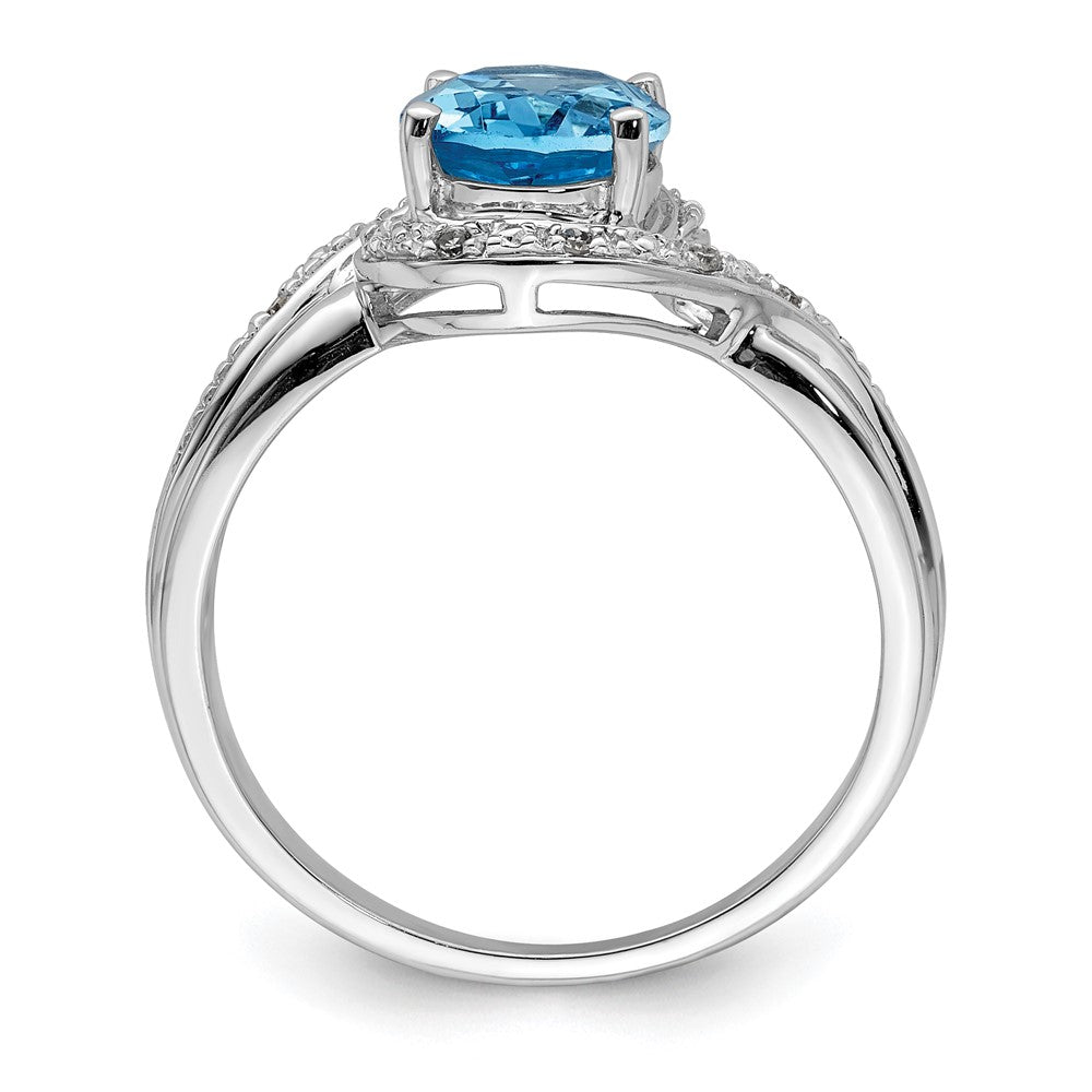 Sterlingsilber Rhodiniert Diamant. und Licht Schweizer Bt Oval Ring