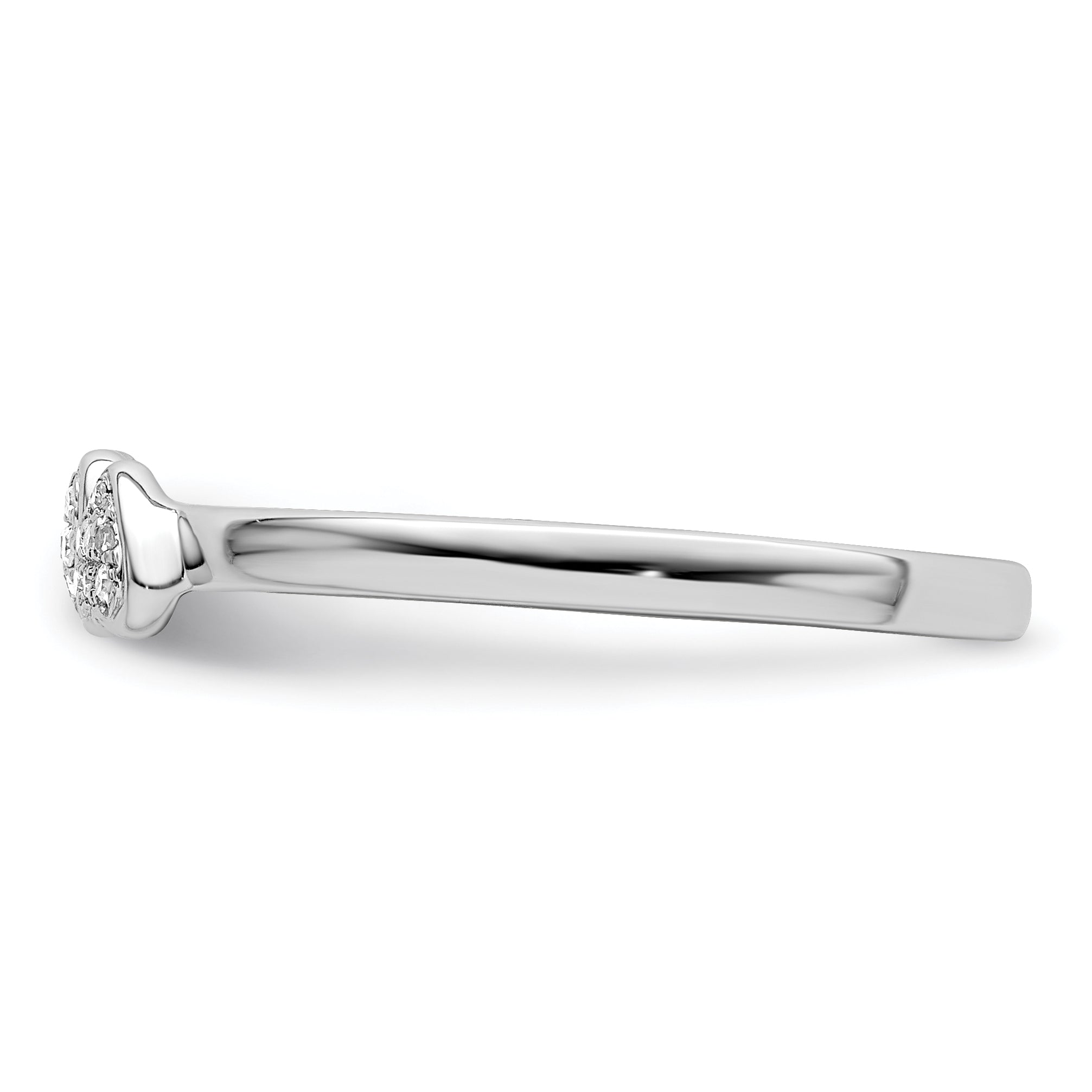 Sterlingsilber Rhodiniert Diamant Doppelt Herz Stapelbar Ring